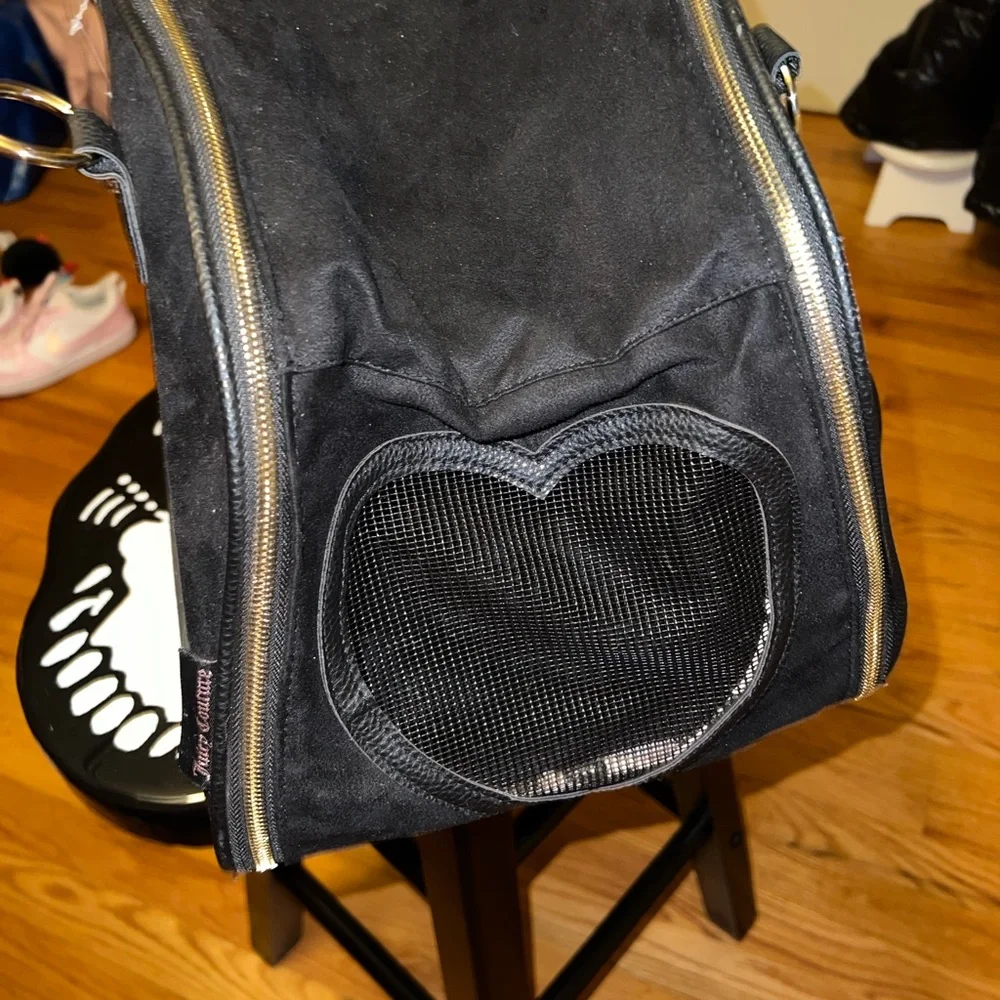 Juicy Couture Black and Gold Dog Carrier Tote